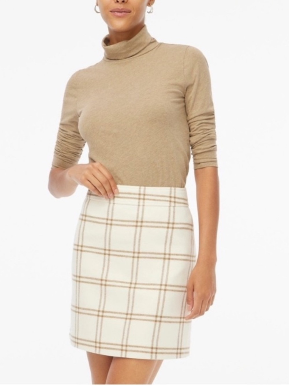 NWT J. Crew Wool Blend A-Line Mini Skirt Plaid Windowpane J.Crew Factory Size 10